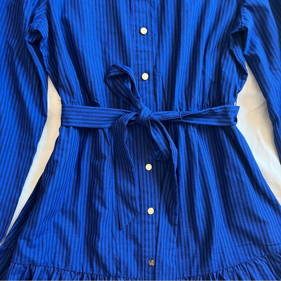 Draper James Blue Striped Button Down Dress - Picture 3 of 10